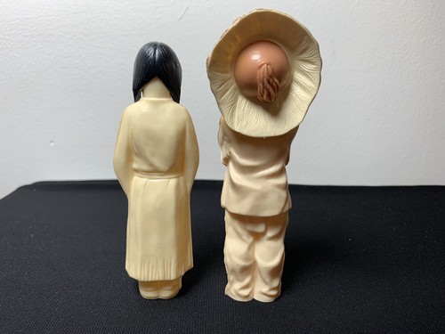 Vintage Celluloid Plastic American Indian Doll Set