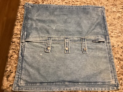 VTG Ralph Lauren Light Blue Washed Denim Pillow Cover Tab Buttons 19 X 20