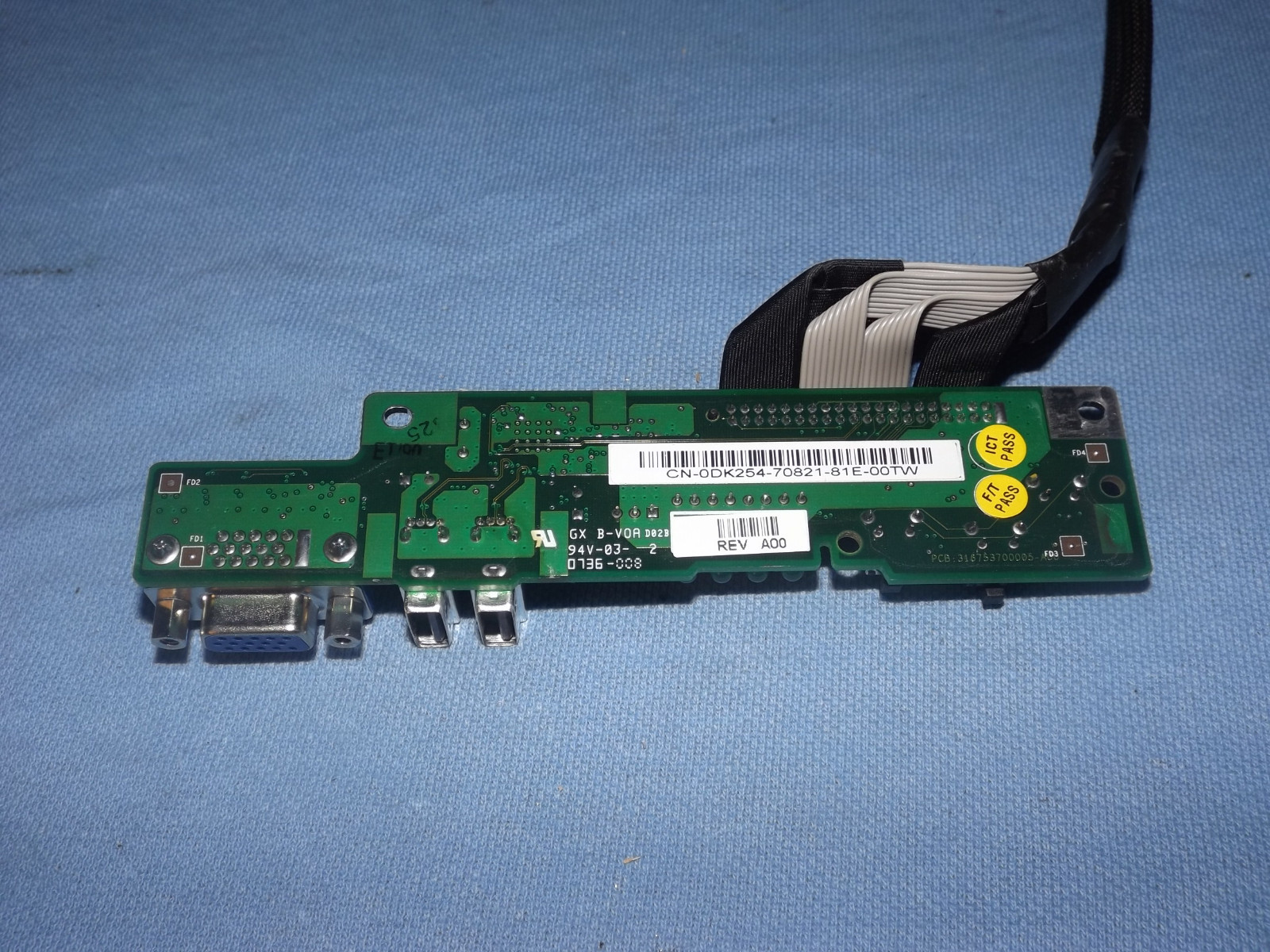 Dell DK254 0DK254 USB VGA Board MK174 0MK174 Cable Poweredge SC1435 (A0335)