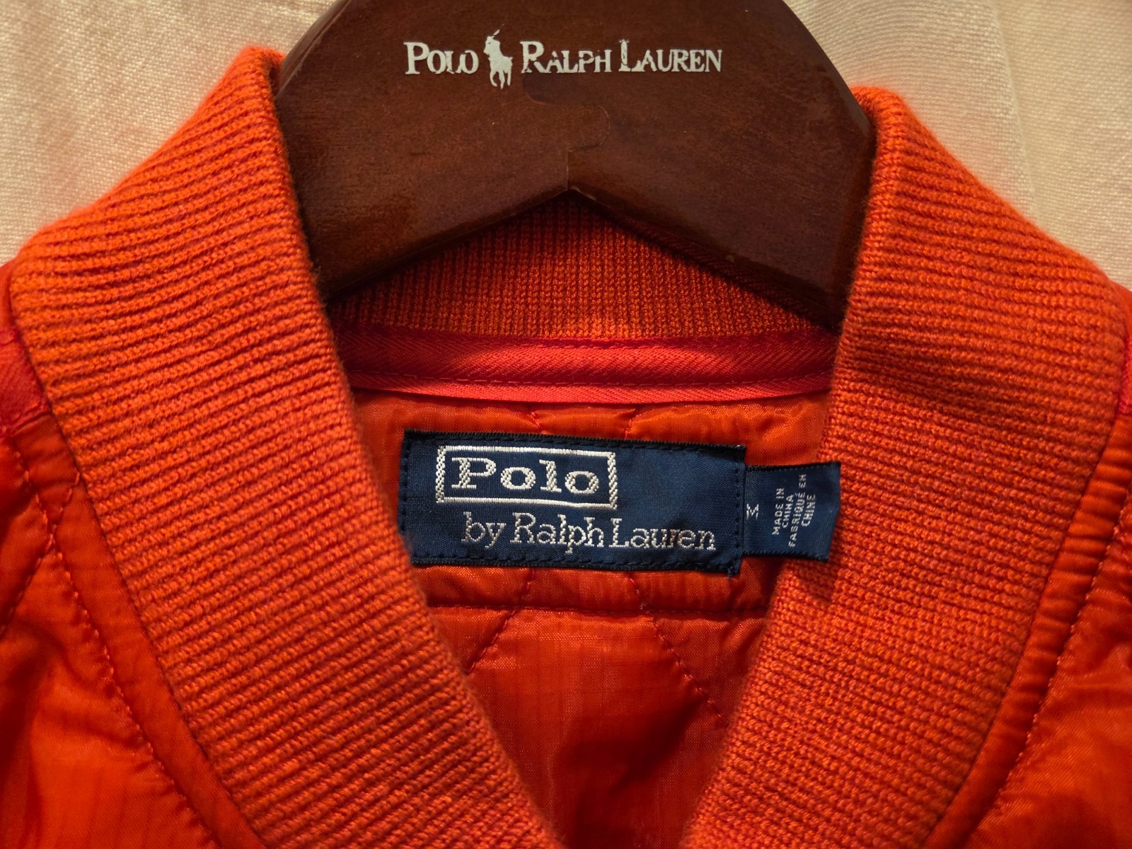 New Polo Ralph Lauren Quilted Button Jacket Rust-Orange Vintage Label Men's (M)