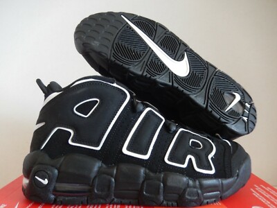 NIKE AIR MORE UPTEMPO (GS) BLACK / WHITE-BLACK SZ 5Y-WOMENS
