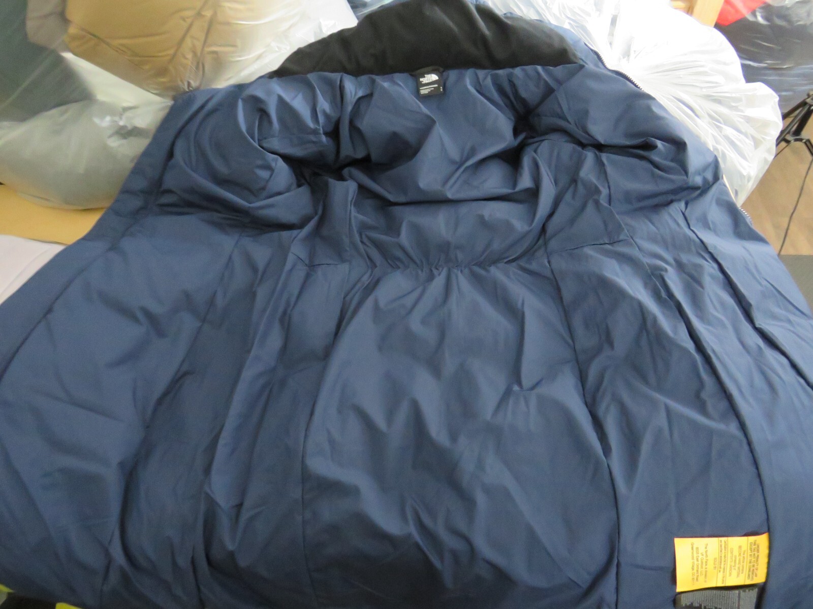 Pre-owned The North Face Womens  Metropolis Parka Long Down Warm Jacket - Summit Navy In Summit Navy Blue / Asphalt Grey Logo