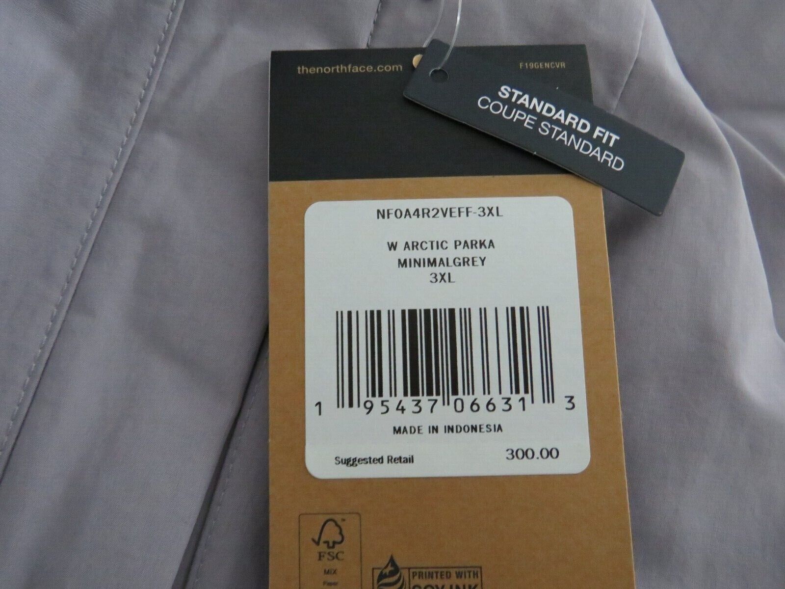 Pre-owned The North Face Womens Plus 3x  Arctic Parka Down Waterproof Winter Jacket Minimal In Minimal Grey / Tnf White Logo