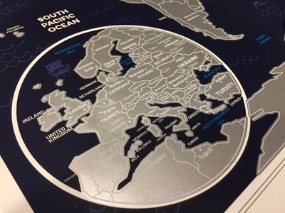 Large Scratch Off World Map - Premium Edition - 31.5