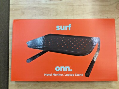 Surf ONN Metal Ventilated Monitor / Laptop Stand, Black, Up to 80 lbs