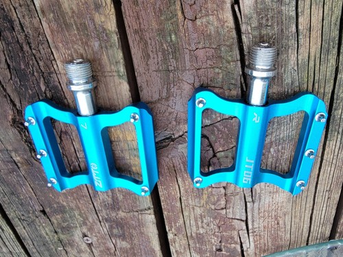 Mtb Pedals Aluminum Alloy Flat Platform Turquoise Blue Zitto Jt06