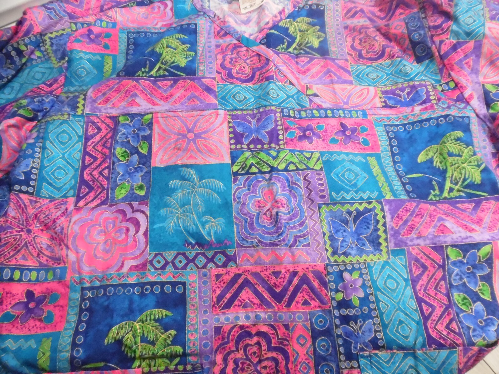 NWT! Peaches Scrub XS Top; Cherokee XS Scrub Bottoms- Set XSmall 6 8 Malibu Blue