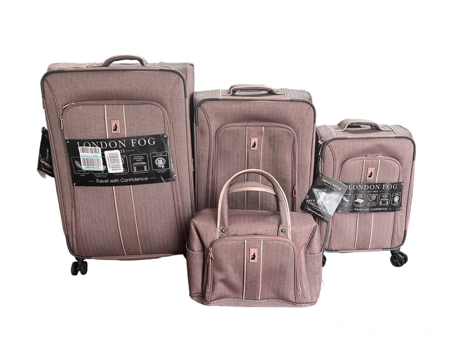 LONDON FOG Newcastle Softside Expandable Spinner Luggage Rose