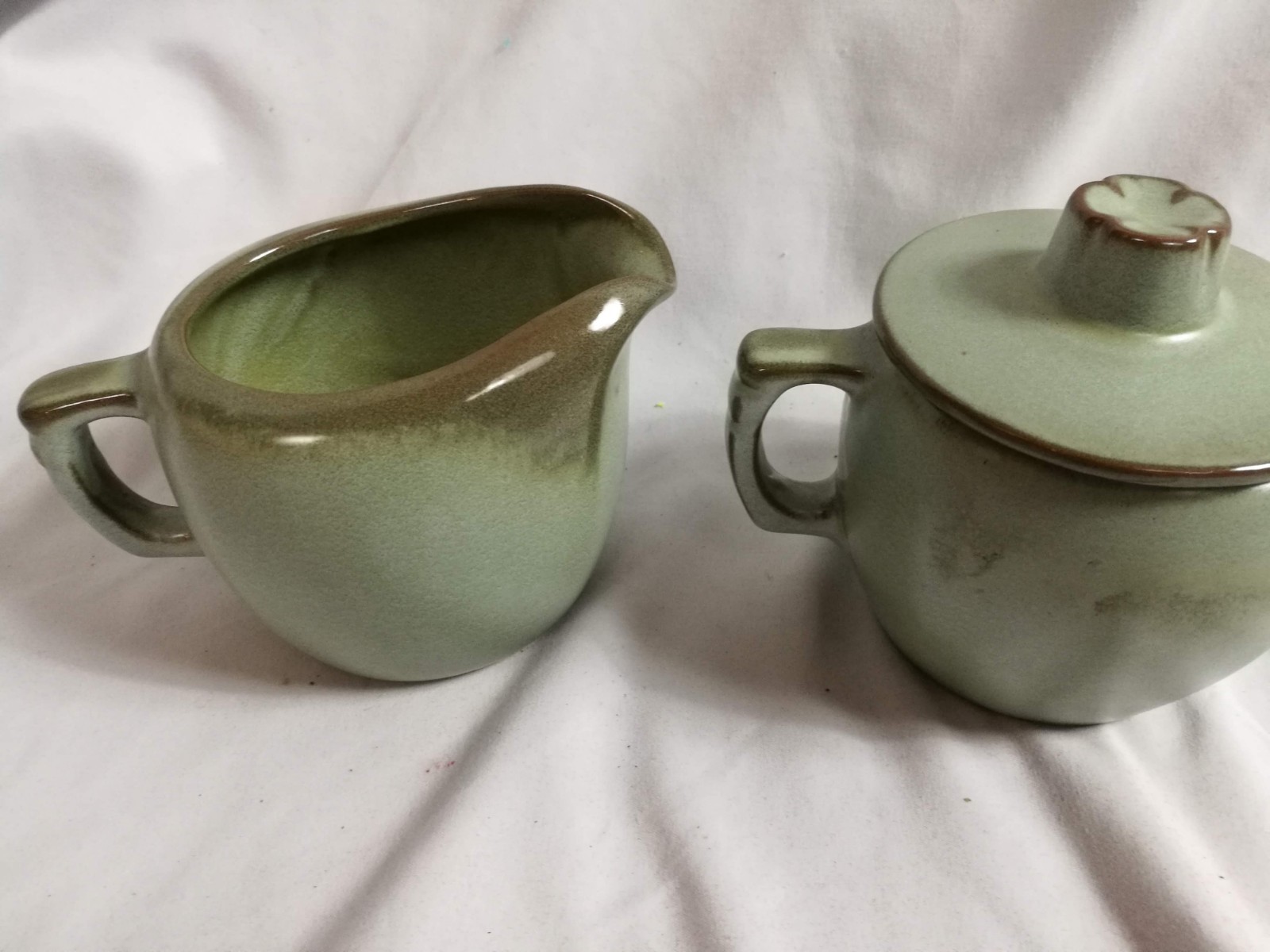 FRANKOMA PLAINSMAN WOODLAND MOSS 5A CREAMER CREAM PITCHER 5B SUGAR DISH LID