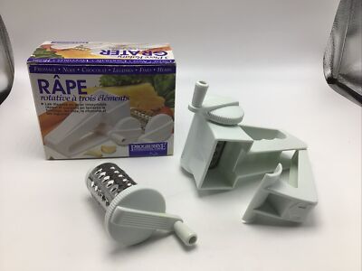 Progressive International Rotary Grater 3 Piece  Corp Shredder Crank Plastic