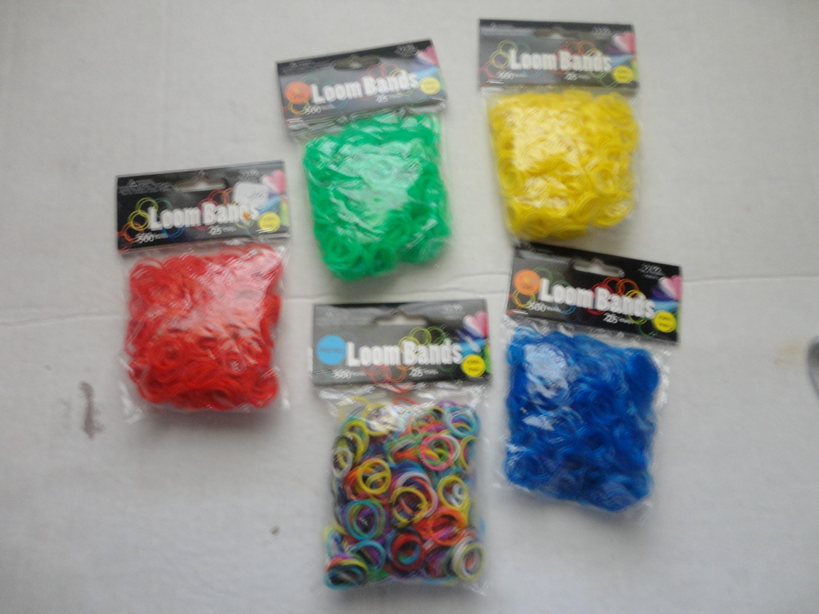 2500 PC 125 CLIPS 5 COLORS PACK LOOM Bands 500+24 CLIPS PER PACK LATEX FREE