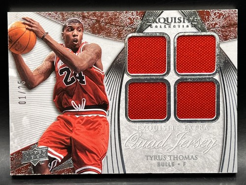 07-08 Exquisite Xtra Tyrus Thomas First 1/25 NM+ NBA Quad