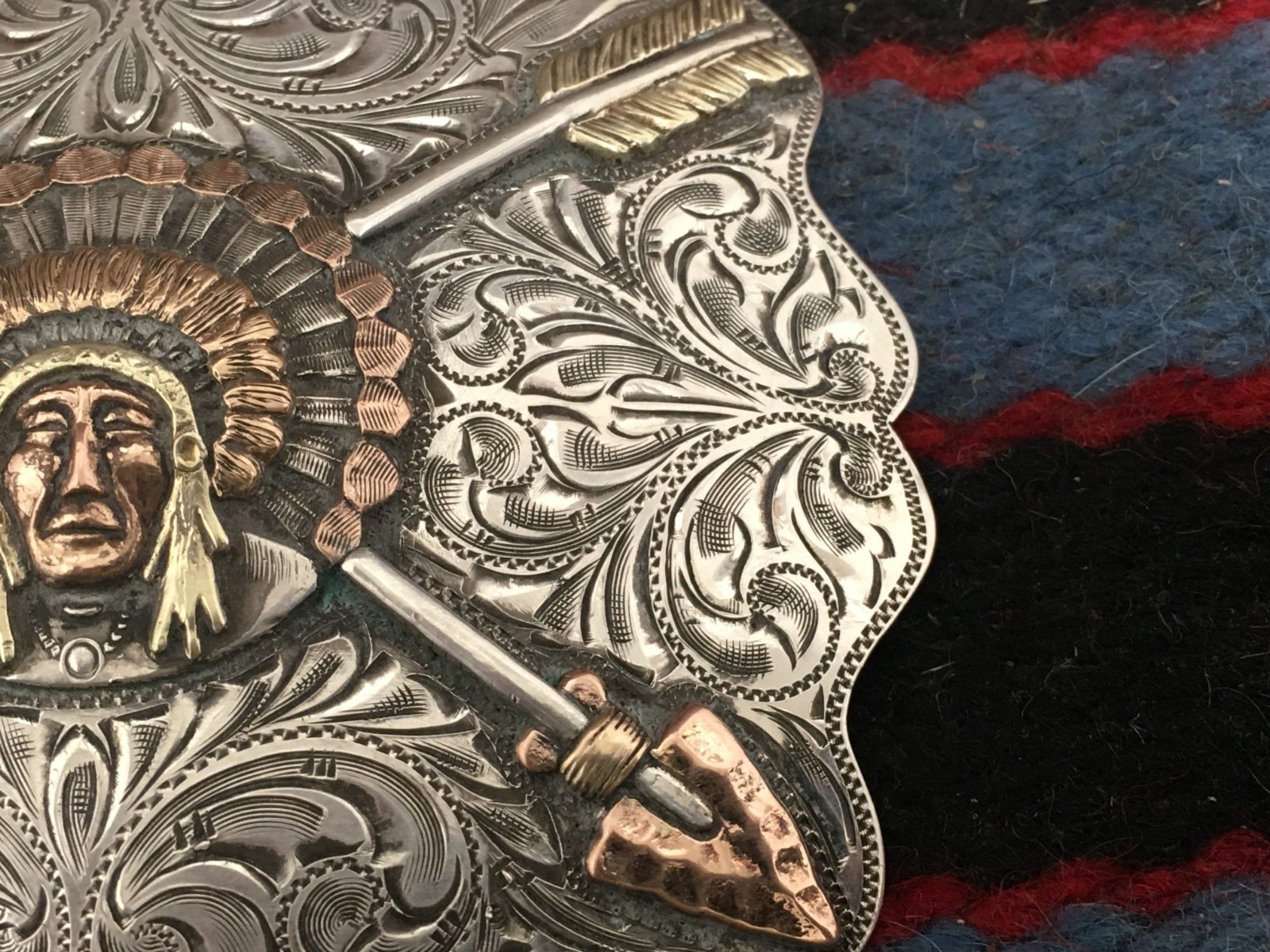 BOHLIN CHEIF STERLING 14K TROPHY STYLE BUCKLE