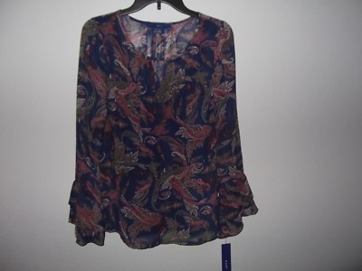 APT 9 - WOMEN - TOP - NAVY PAISLEY - SIZE MEDIUM   (AC-29-14)
