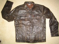 levis leather trucker jacket buff rustic