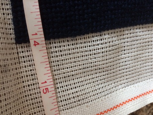 Navy Needlepoint Finished Piece Roses Needlework Floral Flower