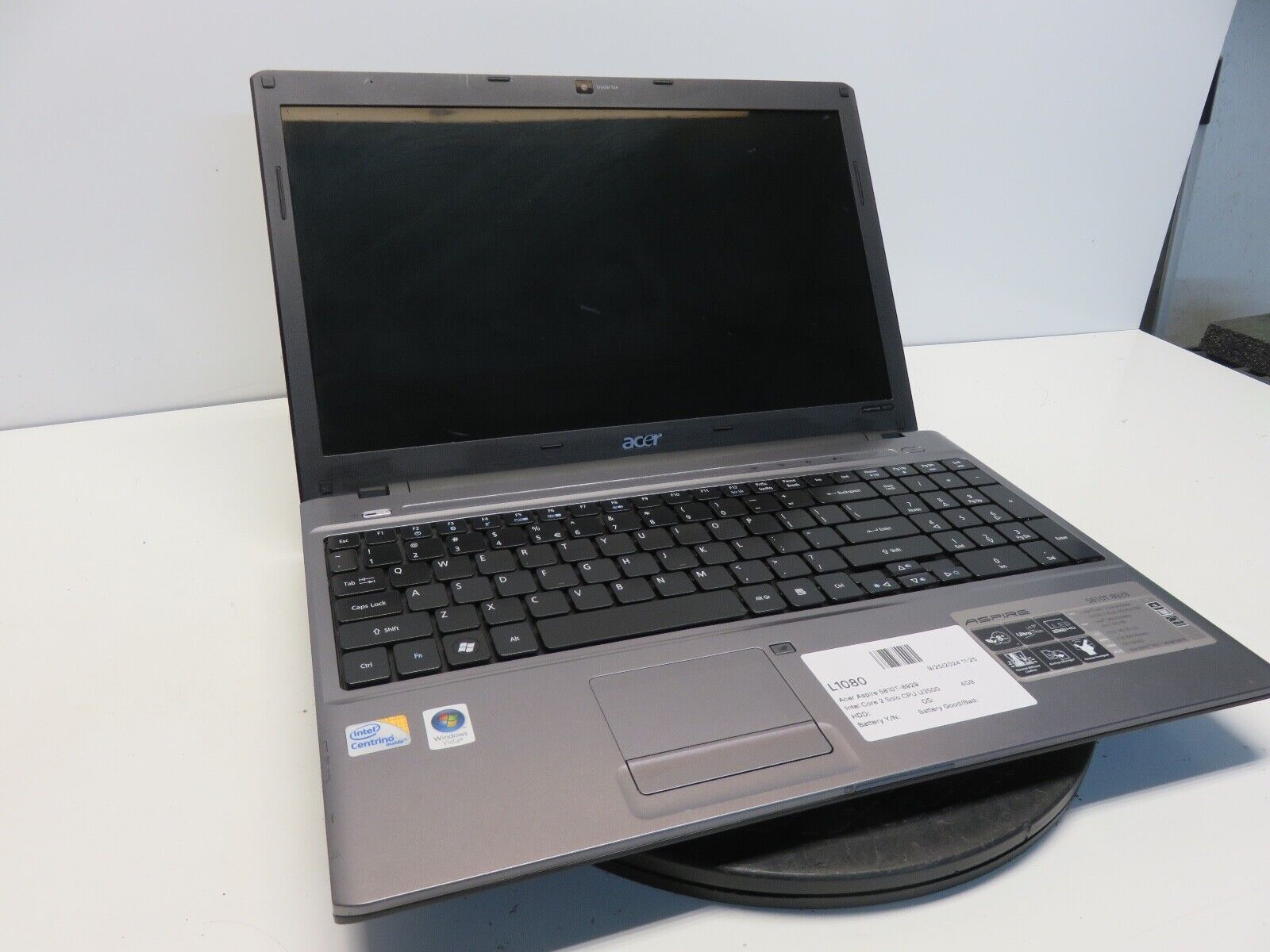 Acer Aspire 5810T-8929 Intel Core 2 Solo CPU U3500 1.40GHz 4GB NO HDD No Batt Acer Aspire 5810T-8929 Intel Core 2 Solo CPU U3500 1.40GHz 4GB NO HDD No Batt