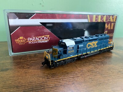 N Scale CSX SD40-2 Locomotive With Sound & DCC Equipped Paragon Diesel Cab #8043