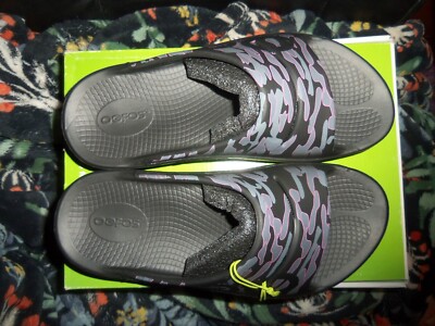 OOFOS OOahh Project Pink Black Camo Slides Sport Comfort Sandals M