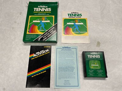 NICE Atari VCS 2600 Game Complete in Box 1981 Activision TENNIS + FUN Clean VGC