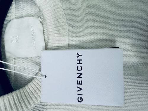 Pre-owned Givenchy $1585  Cold Shoulder Intarsia Wool Cashmere Blend Sweater White Red M