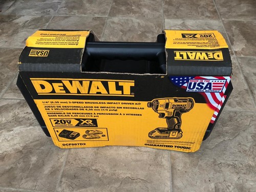 DEWALT DCF887D2 20V MAX Li-ion 2.0 Ah Brushless 1/4