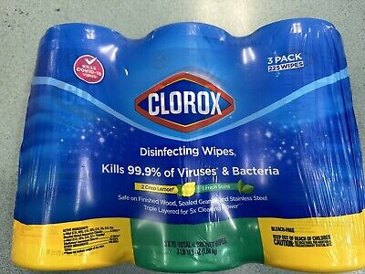 3 Pk Clorox Disinfecting Wipes, 75 Ct Each,Bleach-Free ,Variety Pack