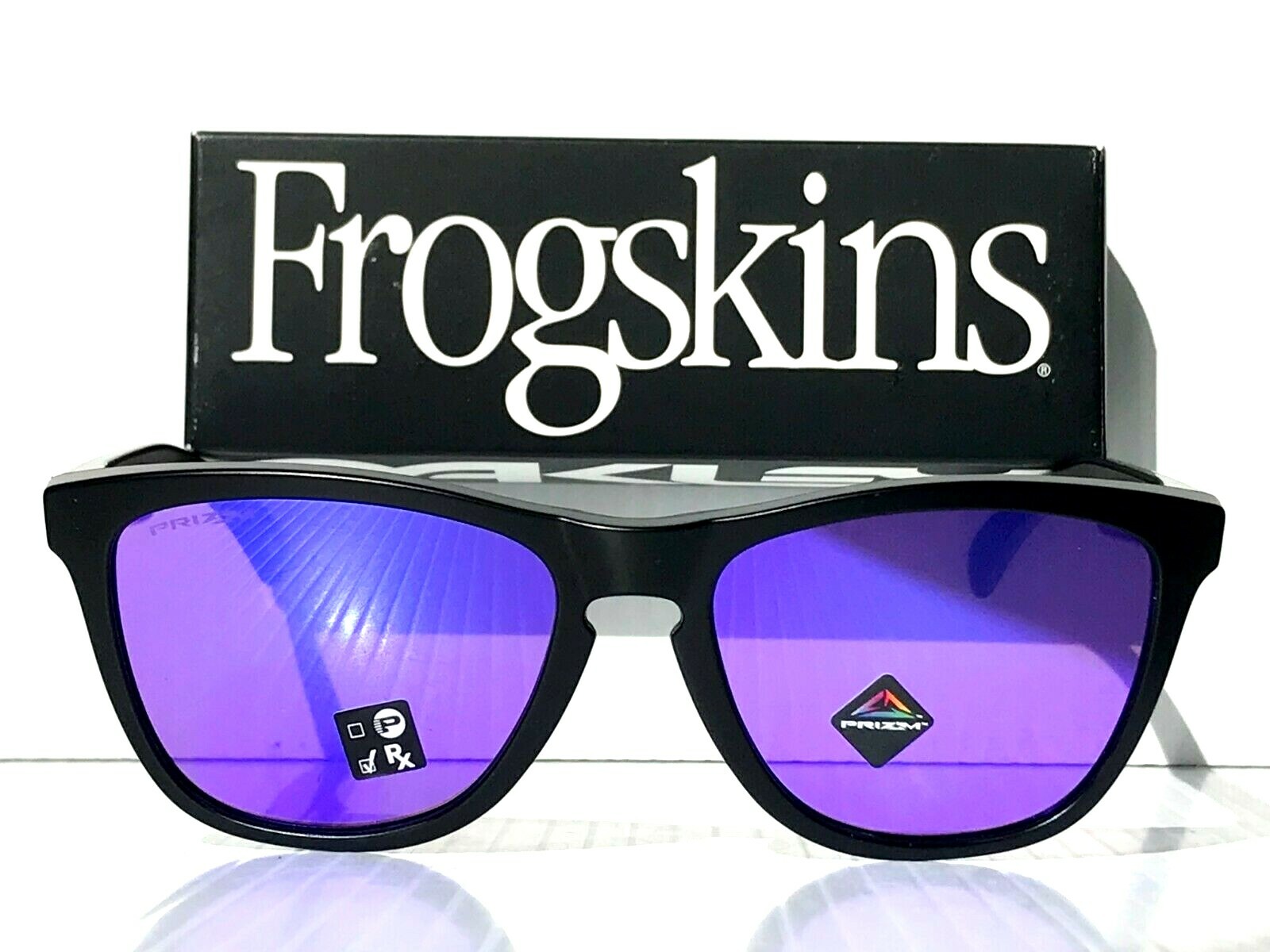 NEW* Oakley Frogskins BLACK Matte w PRIZM Purple VIOLET NEW* Oakley Frogskins BLACK Matte w PRIZM Purple VIOLET