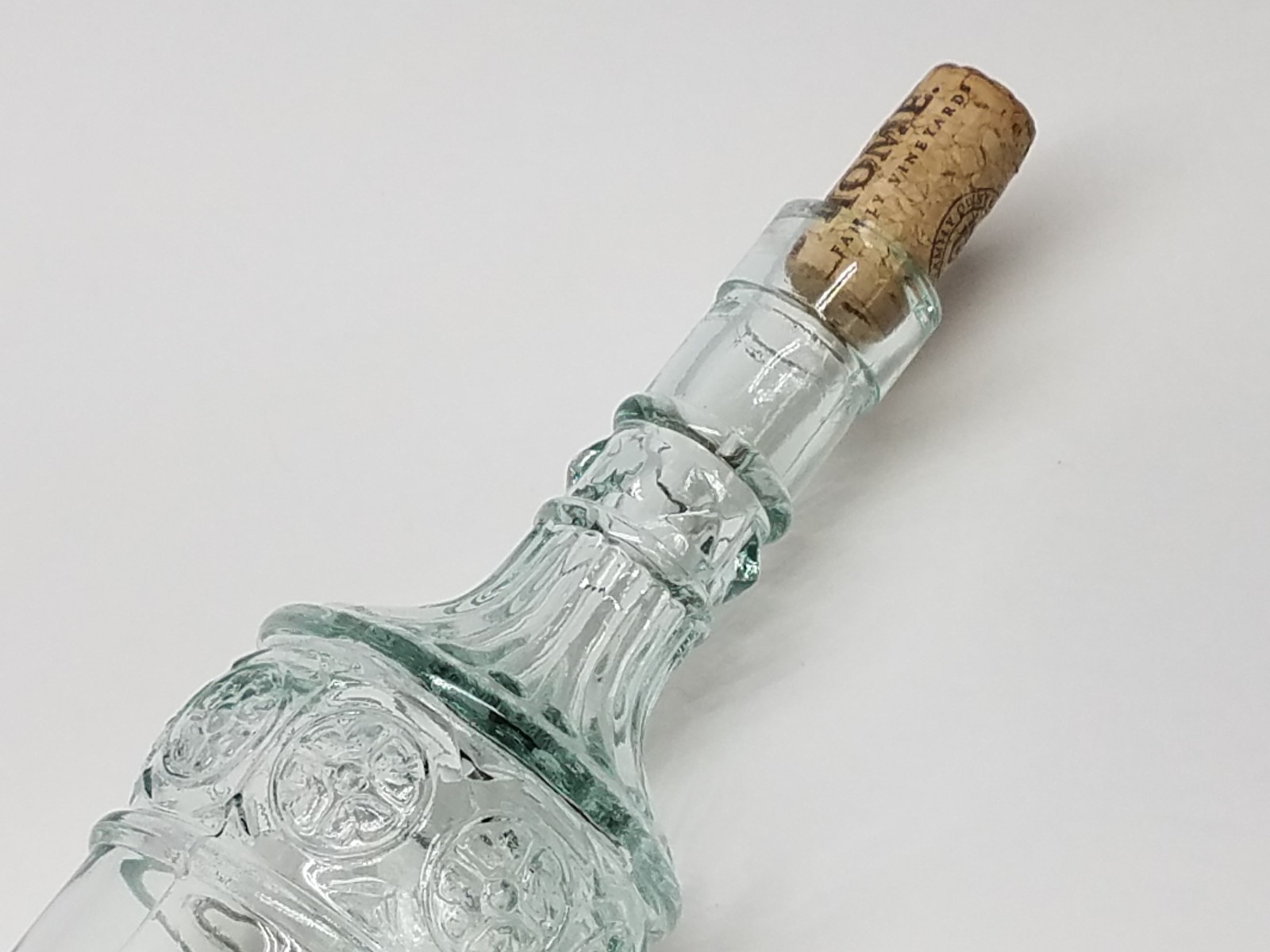 Glass Wine Bottle w/Sutter Home Winery Cork Clear Decorative - Slight Green Hue