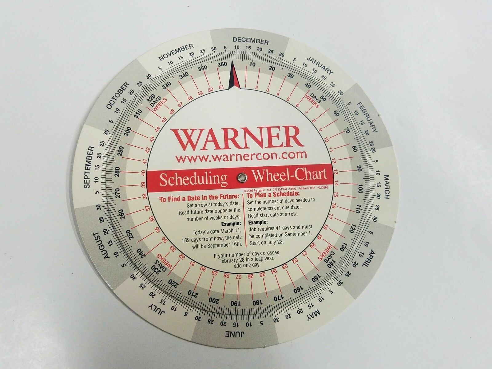 Scheduling Wheel Chart Calendar