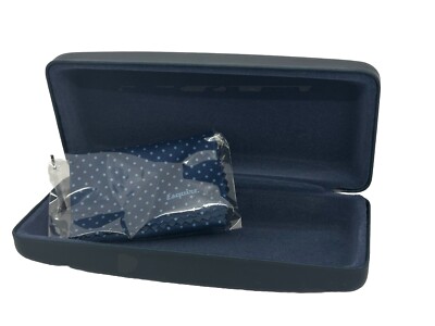 NEW Esquire Blue Hard Clamshell Eyeglasses Case With Microfiber Cloth