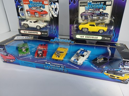5台set/MUSCLE MACHINES　TOO HOT Muscle Machines Too Hot 5-Car Set 1/64 Scale Exclusive 2001