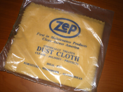 Z E P Treated Dust Dusting Cloth * Cleans Polishes Protects Furniture Wood Autos