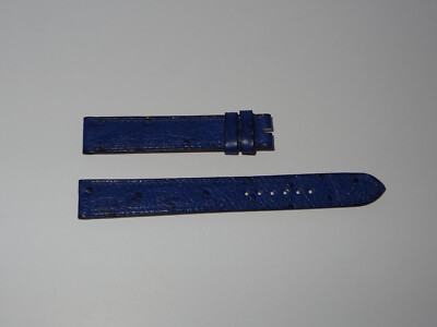 HERMES Blue Ostrich Leather Strap for Watch (15mm)