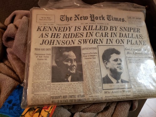 NEW YORK TIMES SEPT 23 1963 JFK ASSASSINATED..EXTRA FINE CONDITION. HIGHLY RARE.