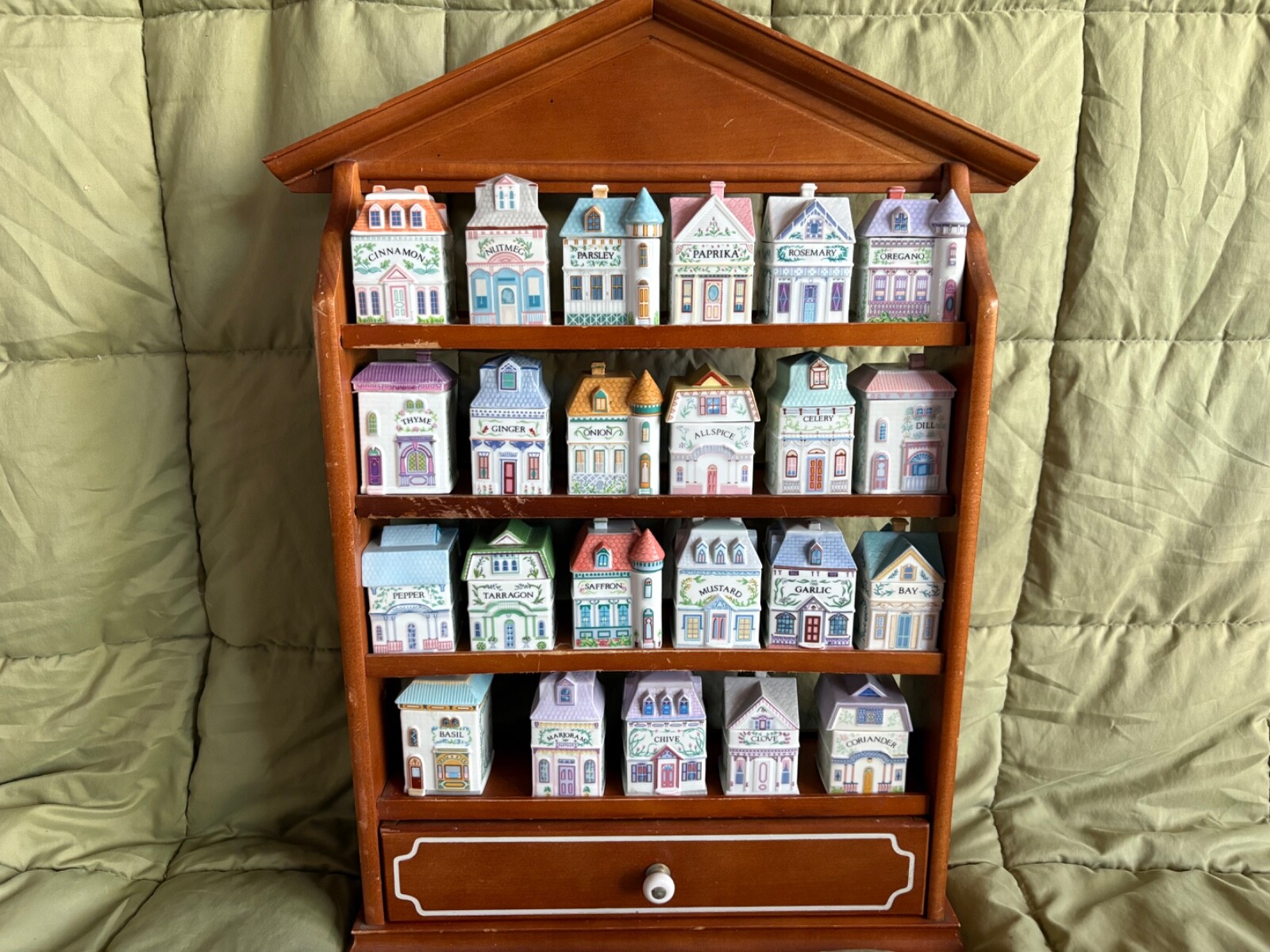 Vintage Lenox Spice Village & Rack. Set of 23 Porcelain