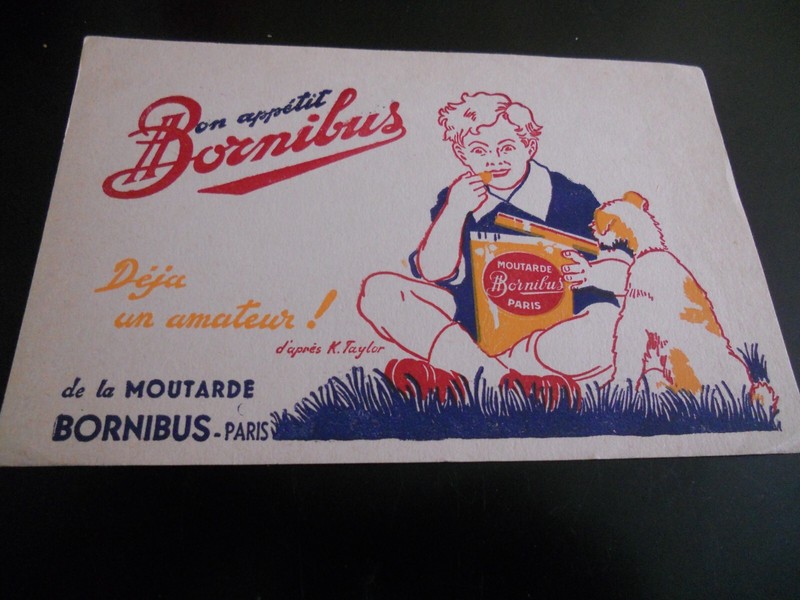 Protege Cahier Buvard Publicitaire Moutarde Bornibus 21x13.5 Cm