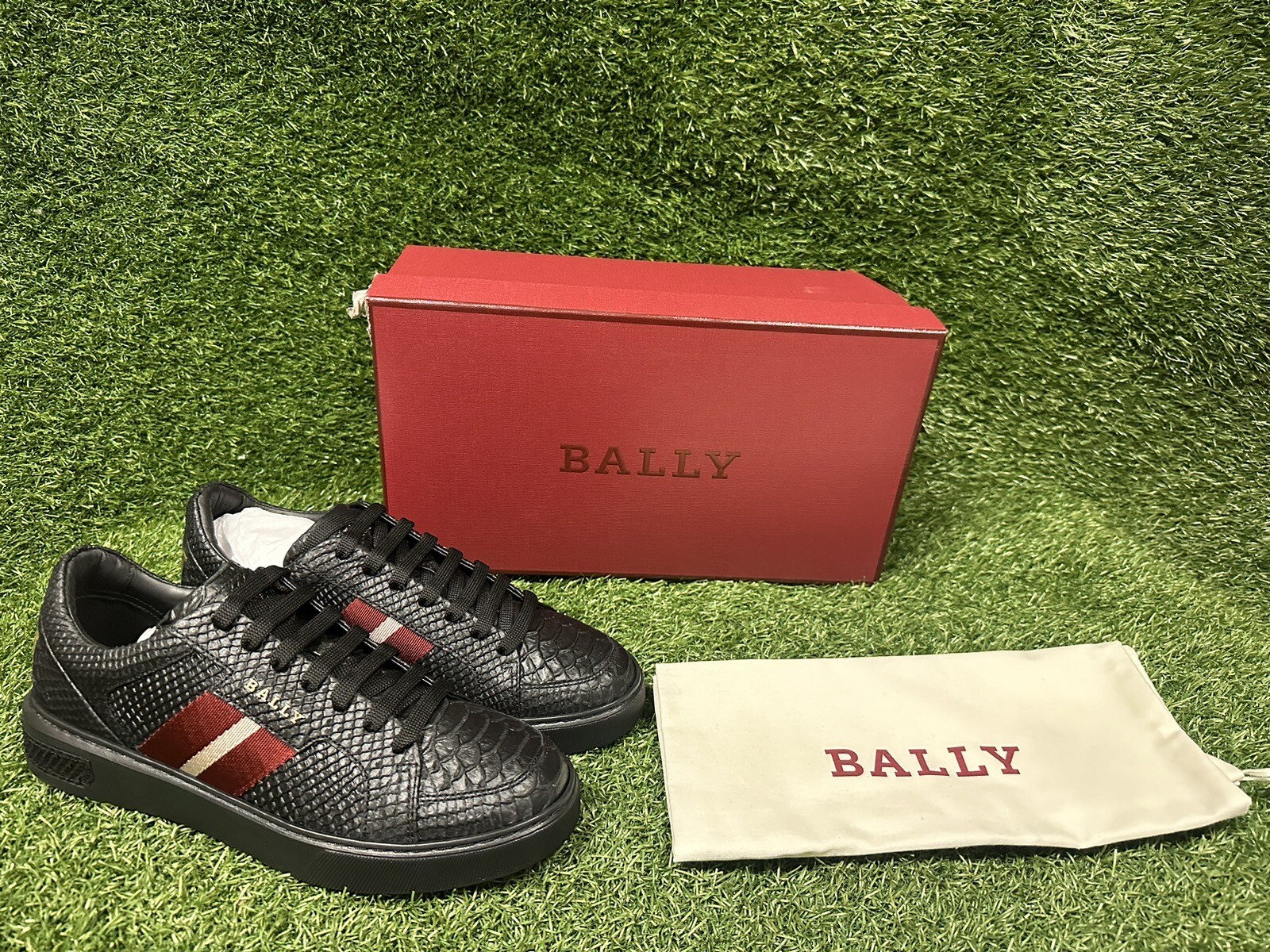 （新品）BALLY 43 Bally logo-embossed Leather Sneakers | Black | FARFETCH