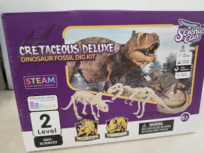 Science Can Cretaceous Deluxe Dinosaur Fossil Dig Kit for Children Ages 6 and Up