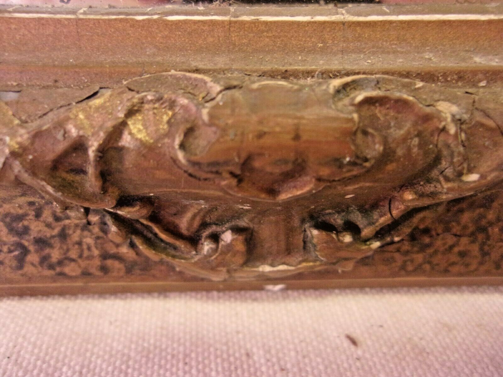 Antique 1920s oblong frame with mirror 10 3/4 x 26 1/2 mirror 8x24 molding 1 1/2