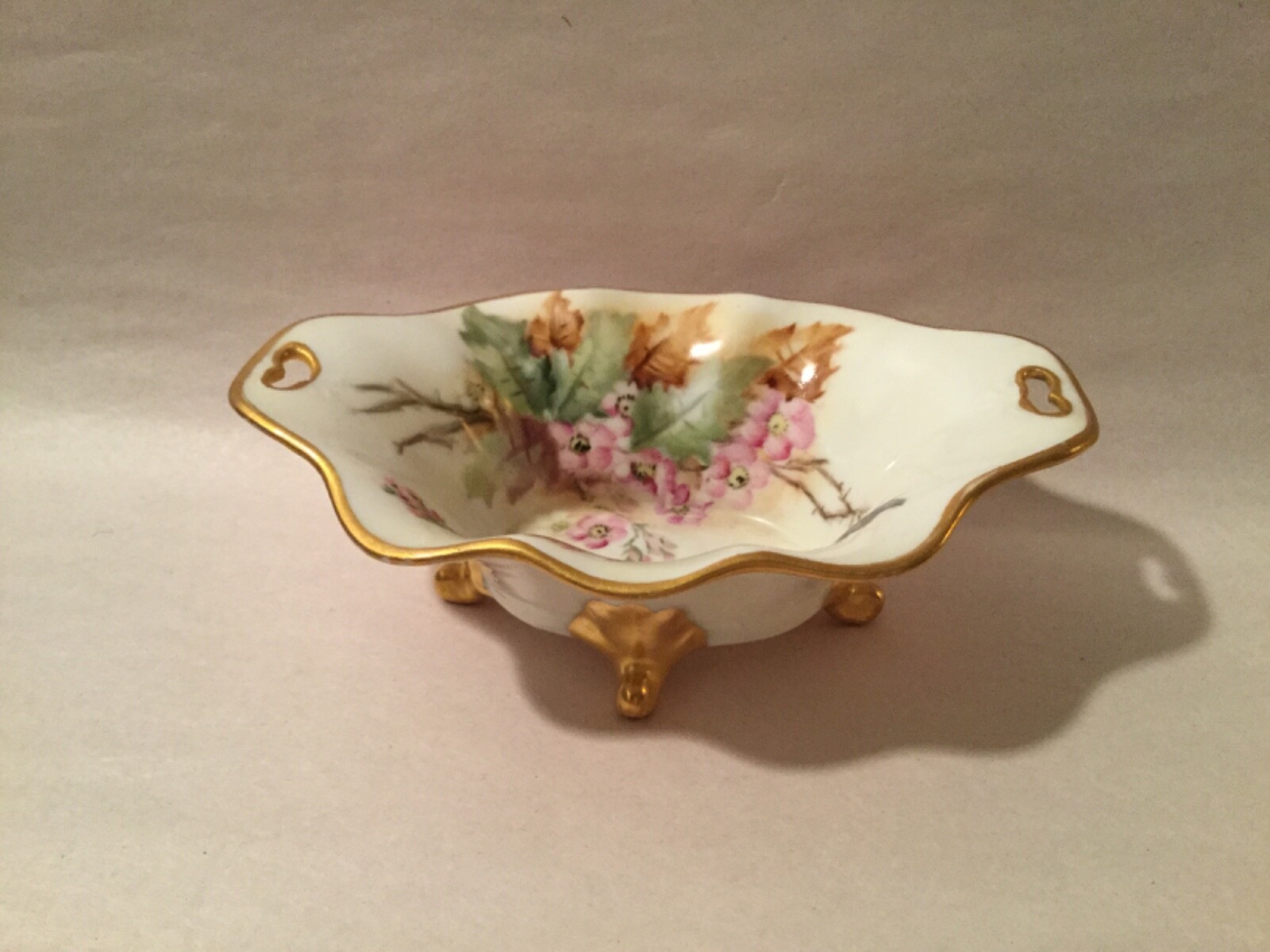 05 Vintage Porcelain Small Oval Dual Handle Footed Serving 05 Vintage Porcelain Small Oval Dual Handle Footed Serving
