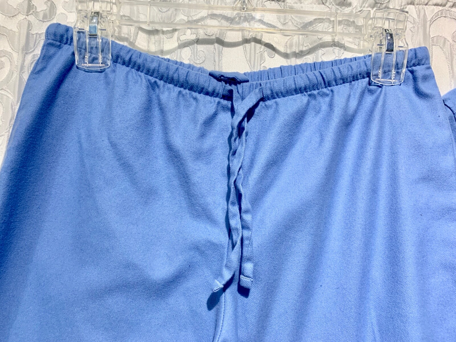 Mens L.L. Bean Flannel Pajamas Set Top and Bottom Pants Blue Flannel Size M