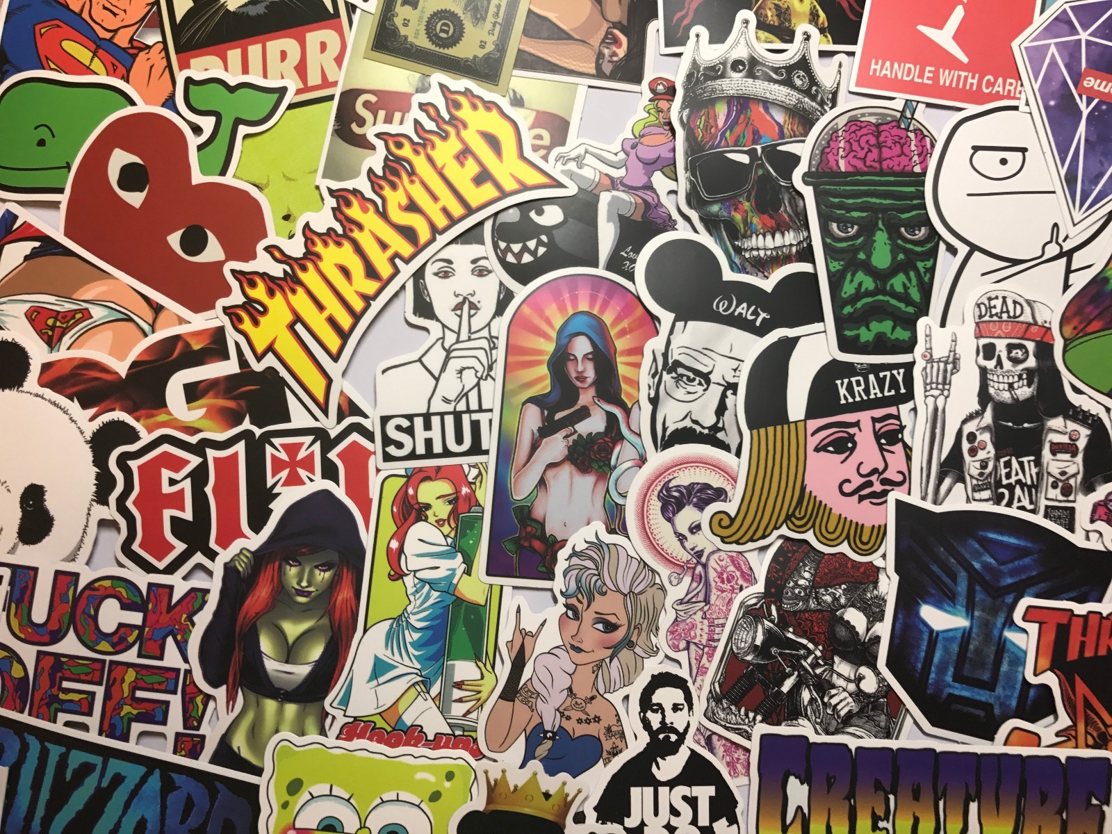 3000 Skateboard Stickers bomb Vinyl Laptop Luggage Decals Dope Sticker