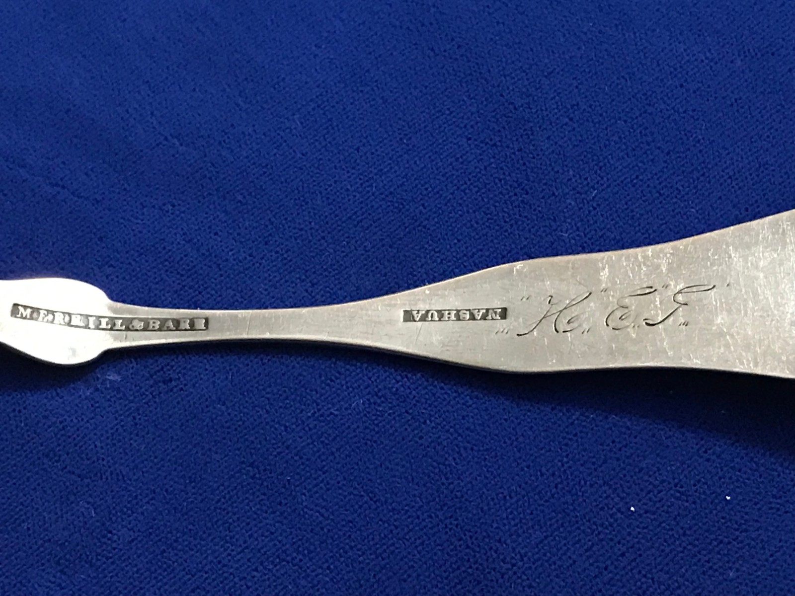 Lot of 6 Antique Silver Spoons 6 Different Makers 5 Coin Silver, 1 Sterling