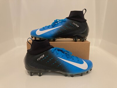 Sz 12 Men- Nike Vapor Untouchable Pro Panthers Black Blue Football Cleats AO3021