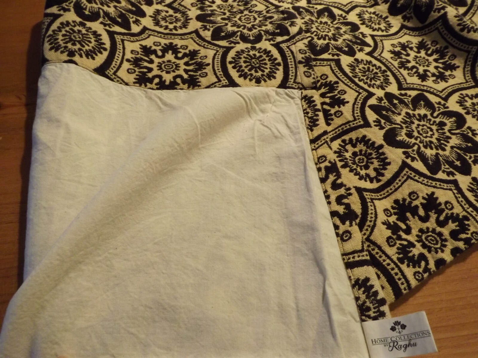 HOME COLLECTION by RAGHU BLACK & TAN VALANCE 2 available 78wX14.5