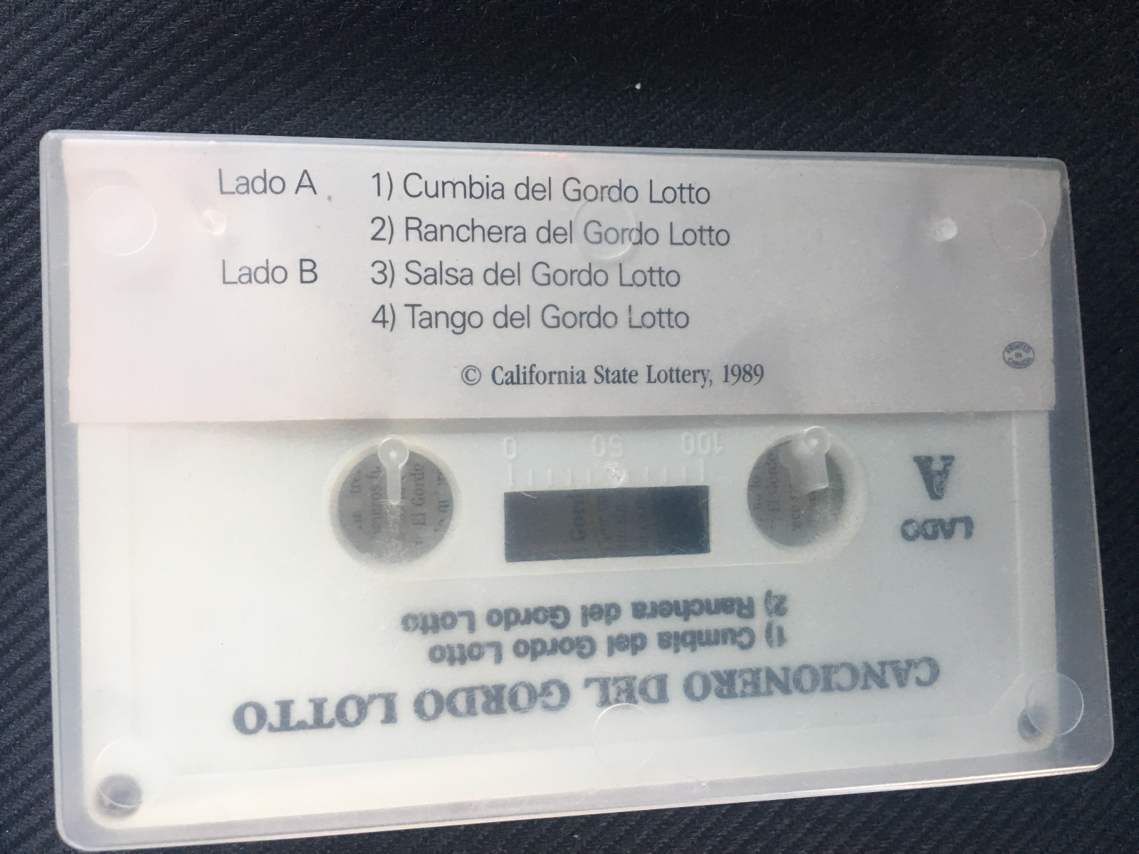 California Lottery LOTTO 1989 VINTAGE Spanish CASSETTE TAPE Game Show RETRO