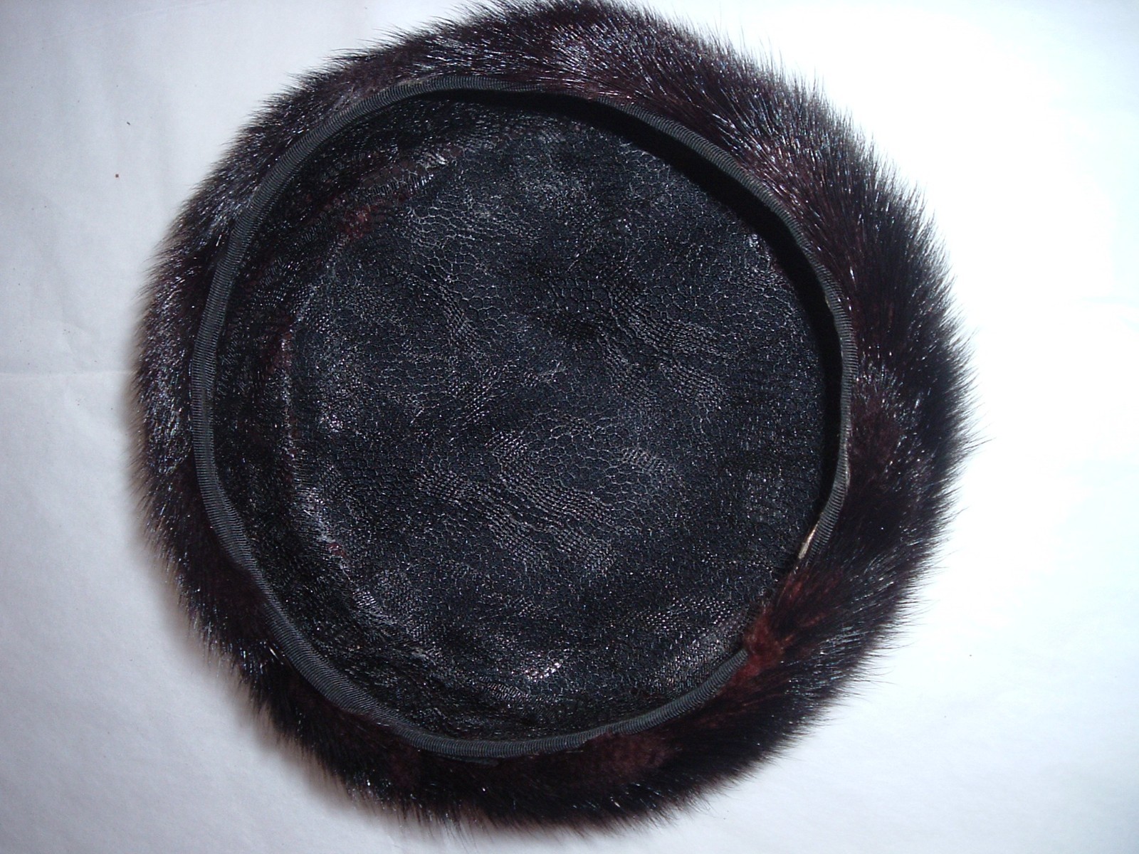 Vintage Woman's Brown and Black Mink Pill Box Style Hat Sitlers CLEAN York PA