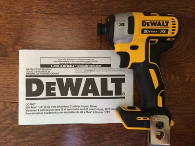 New DeWalt 20 Volt 20v Max XR Brushless Cordless 1/4'' Impact Driver DCF887