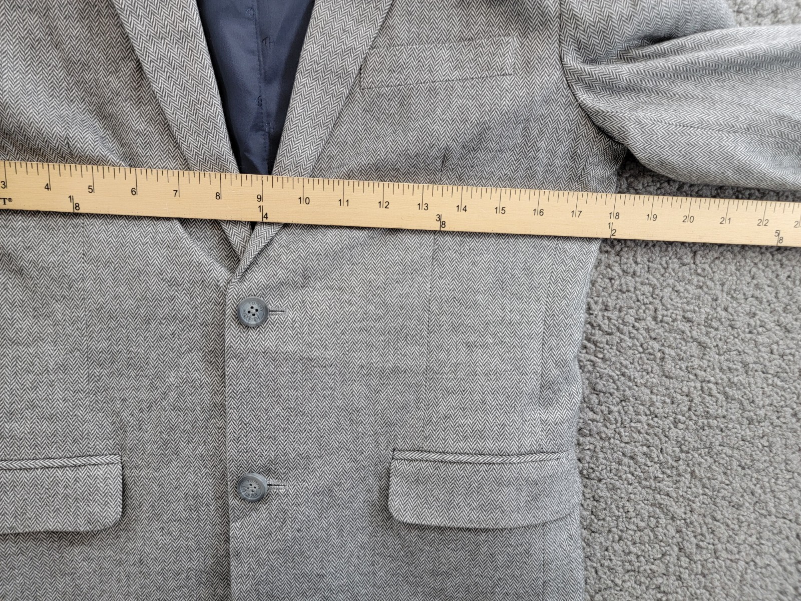 Tommy Hilfiger Brushed Herringbone Jacket Big Boys 18 Dark Gray Button Front L/S - Picture 6 of 19